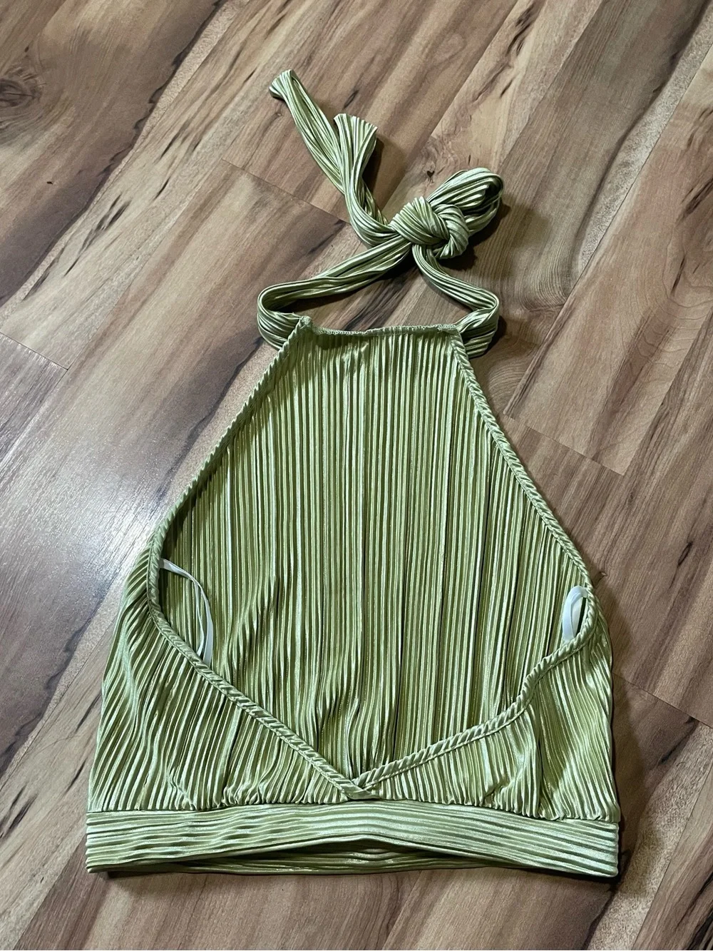 21 Saints Peridot Green Matching Set Halter Neck Crop Top & Palazzo Pants Sz M